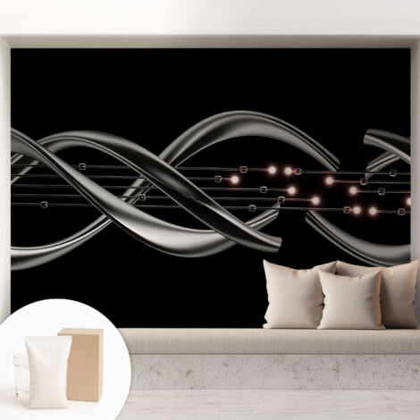 Fototapete Vliestapete mit Kleber - modern Wohnzimmer - Wanddekoration - einfach anzubringen Geflochtenes Muster 208x146 cm (1/5)