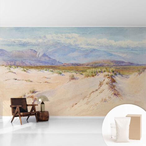 Tapete Vliestapete mit Kleber - abwaschbar - Arbeitszimmer - Esszimmer- Top Qualität Wüstenlandschaft 416x254 cm (1/5)