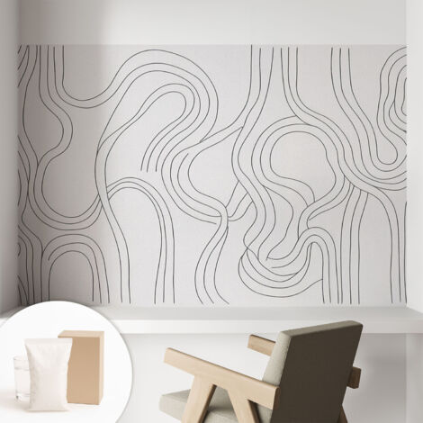 Fototapete Vliestapete mit Kleber - modern Wohnzimmer - Wanddekoration - einfach anzubringen Organische Linien 104x70 cm (1/5)