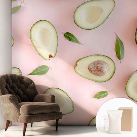 Tapete Vliestapete mit Kleber - Fototapete mit Motiv - Wandtapete modern - Wandgestaltung Avocado-Komposition 250x250 cm (1/5)