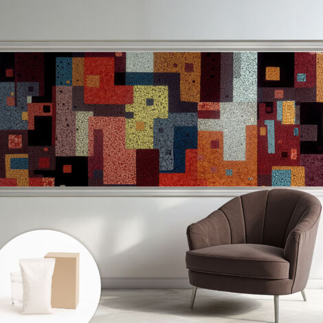 Tapete Vliestapete mit Kleber modern Wohnzimmer - Wanddeko Schlafzimmer - Tapete mit Motiv Bunte Formen 250x104 cm (1/5)