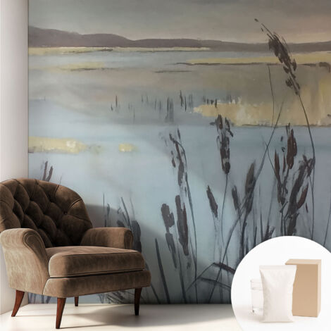 Tapete Vliestapete mit Kleber Wandtapete modern - Tapete mit Motiv - Tapete Schlafzimmer Ruhiger See 250x250 cm (1/5)