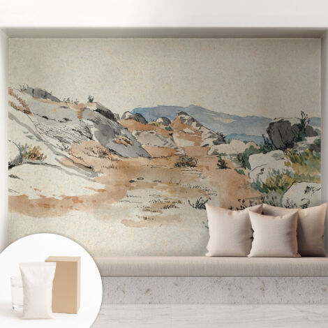 Tapete Vliestapete mit Kleber - abwaschbar - Arbeitszimmer - Esszimmer- Top Qualität Felslandschaft 208x146 cm (1/5)