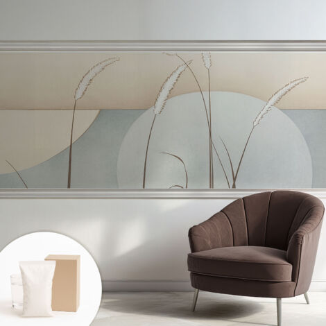 Tapete Vliestapete mit Kleber - Wanddekoration Wohnzimmer - Tapete Schlafzimmer Sanfte Gräser 250x104 cm (1/5)