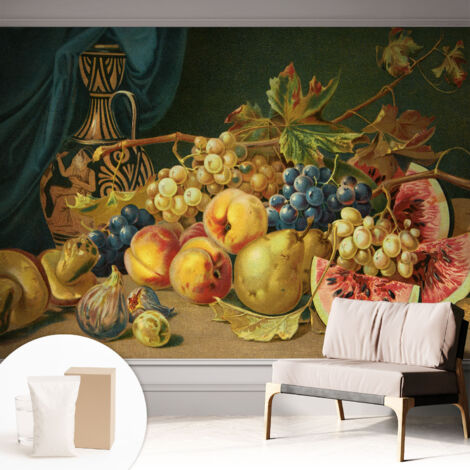 Tapete Dekorative Vliestapete mit Klebe für Wand - Mustertapete - moderne Einrichtung - für Büro Fruchtiger Charme 312x219 cm (1/5)