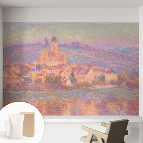 Tapete Vliestapete mit Kleber - Wandgestaltung - Tapete Wohnzimmer - Flur Eingangsbereich Charmante Kleinstadt 152x104 cm