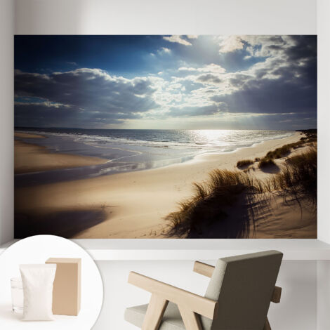 Tapete Vliestapete mit Kleber - abwaschbar - Arbeitszimmer - Esszimmer- Top Qualität Strahlendes Ufer 104x70 cm (1/5)