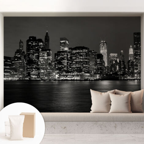 Newroom Tapete Dekorative Vliestapete mit Kleber Modern für Wohnzimmer Schlafzimmer  Nächtliche Metropole 208x146 cm (1/5)