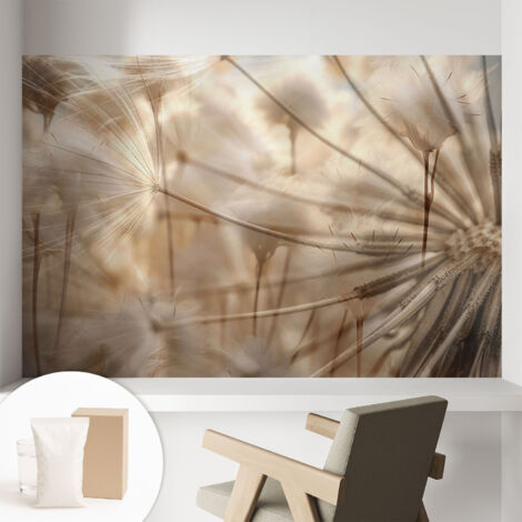 Fototapete - Tapete Vliestapete mit Kleber - Wandtapete Moderne Wandbild Schlafzimmer Wohnzimmer Zarte Pusteblumen 104x70 cm (1/5)