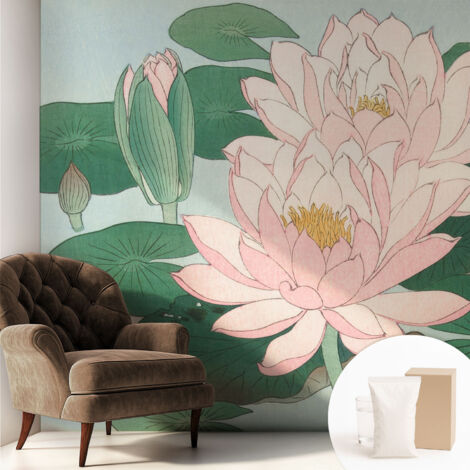 Fototapete Vliestapete mit Kleber - modern Wohnzimmer - Wanddekoration - einfach anzubringen Wasserlotos 250x250 cm (1/5)