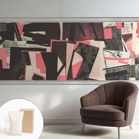 Fototapete Vliestapete mit Kleber - modern Wohnzimmer - Wanddekoration - einfach anzubringen Geometrische Collage 250x104 cm (1/5)