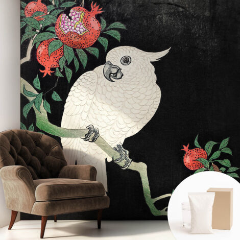 Fototapete Tapete Vliestapete mit Kleber - trendige Wanddeko - Schlafzimmer - Wohnzimmer Paprika-Papagei 250x250 cm (1/5)
