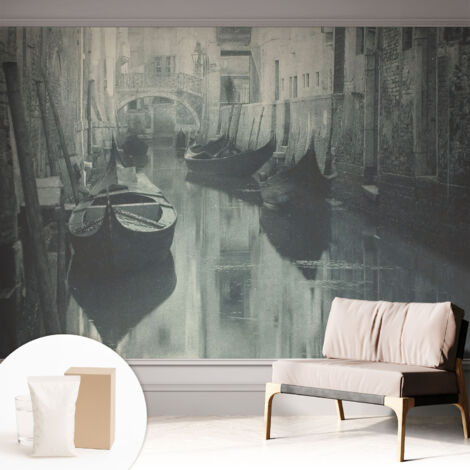 Tapete Vliestapete mit Kleber- abwaschbar - Raumgestaltung Schlafzimmer Wohnzimmer Tapete Alter Kanal 312x219 cm (1/5)