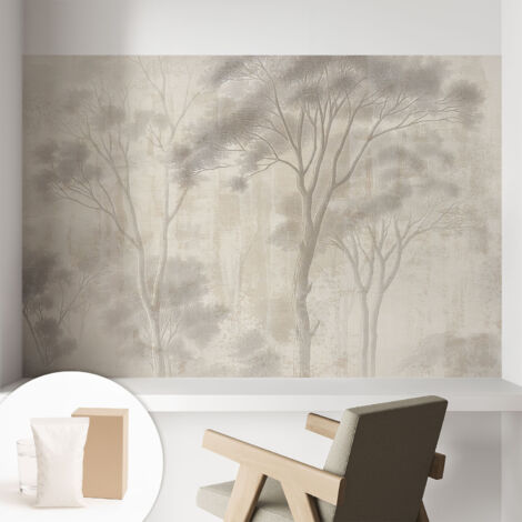Tapete Vliestapete mit Kleber modern Wohnzimmer - Wanddeko Schlafzimmer - Tapete mit Motiv Stilvolle Harmonie 104x70 cm (1/5)