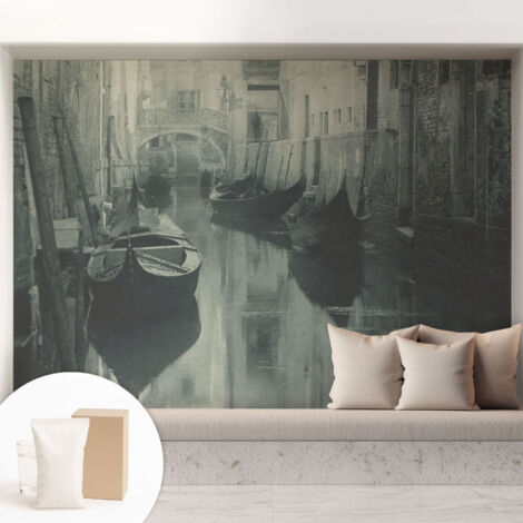 Tapete Vliestapete mit Kleber Wandtapete modern - Tapete mit Motiv - Tapete Schlafzimmer Alter Kanal 208x146 cm (1/5)