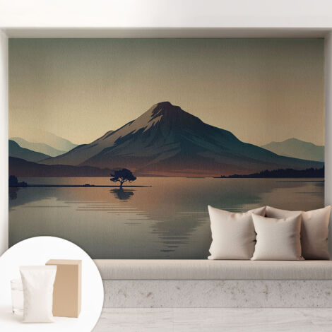 Tapete Vliestapete mit Kleber - Wandgestaltung - Tapete Wohnzimmer - Flur Eingangsbereich Berglandschaft 208x146 cm (1/5)