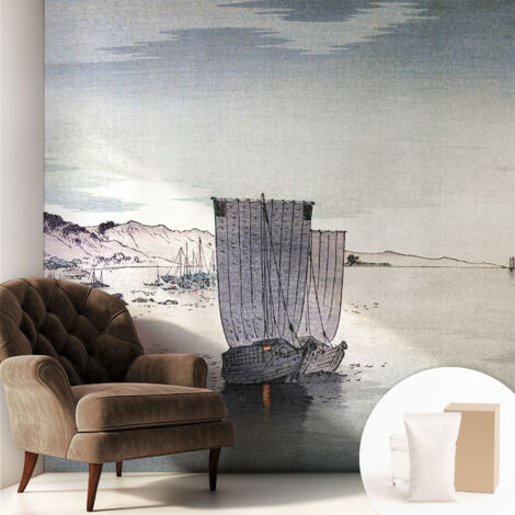Tapete Vliestapete mit Kleber modern Wohnzimmer - Wanddeko Schlafzimmer - Tapete mit Motiv Segelkulisse 250x250 cm (1/5)
