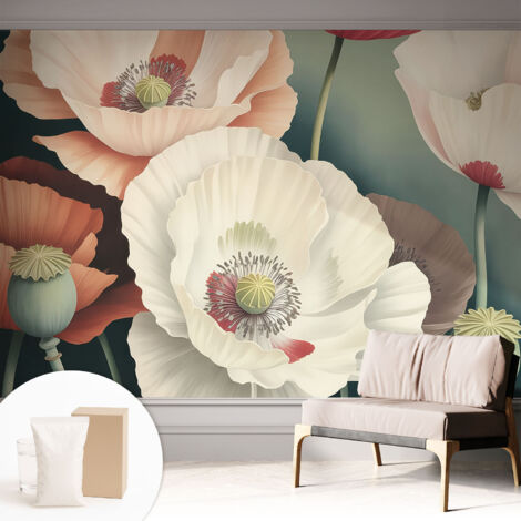 Tapete Vliestapete mit Kleber modern Wohnzimmer - Wanddeko Schlafzimmer - Tapete mit Motiv Blumige Schönheit 312x219 cm (1/5)