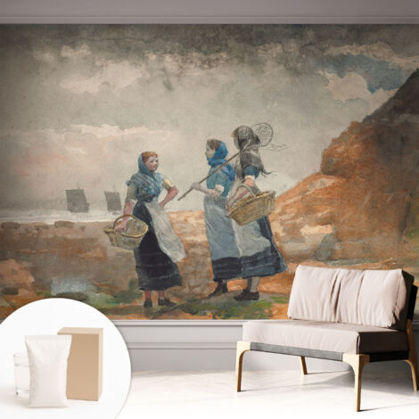 Tapete Vliestapete mit Kleber - Wanddekoration Wohnzimmer - Tapete Schlafzimmer Heitere Küste 312x219 cm (1/5)