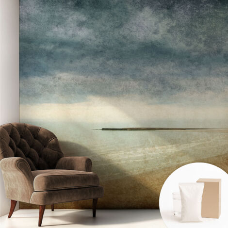 Tapete Vliestapete mit Kleber Wandtapete modern - Tapete mit Motiv - Tapete Schlafzimmer Nostalgische Landschaft 250x250 cm (1/5)
