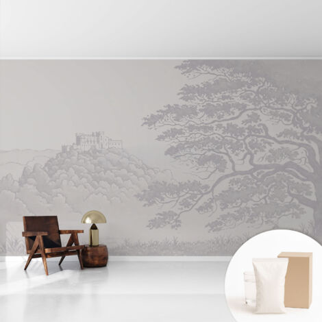 Tapete Vliestapete mit Kleber - Wanddekoration Wohnzimmer - Tapete Schlafzimmer Schlosslandschaft 416x254 cm (1/5)