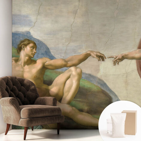 Tapete Vliestapete mit Kleber- abwaschbar - Raumgestaltung Schlafzimmer Wohnzimmer Tapete Spiritueller Kontakt 250x250 cm (1/5)