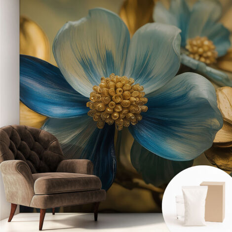 Fototapete Vliestapete mit Kleber - modern Wohnzimmer - Wanddekoration - einfach anzubringen Blumenkomposition 250x250 cm (1/5)