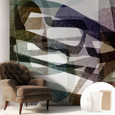 Tapete Vliestapete mit Kleber für Wohnzimmer Schlafzimmer Küche - Wanddekoration Bunte Bögen 250x250 cm (1/5)