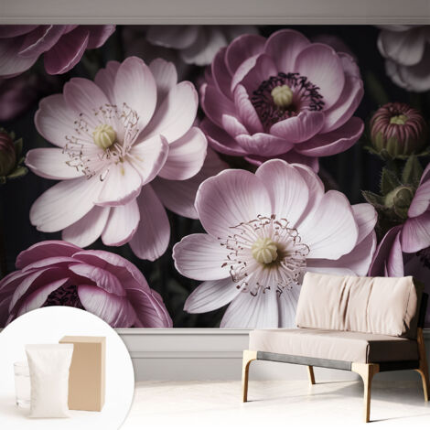 Tapete Vliestapete mit Kleber Wandtapete modern - Tapete mit Motiv - Tapete Schlafzimmer Blumige Eleganz 312x219 cm (1/5)