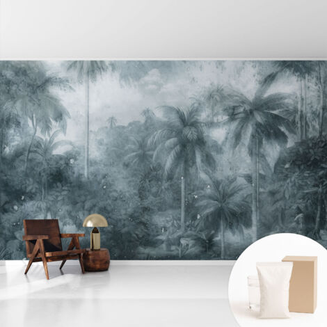 Tapete Vliestapete mit Kleber Wandtapete modern - Tapete mit Motiv - Tapete Schlafzimmer Tropische Vegetation 416x254 cm (1/5)