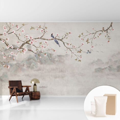 Tapete Vliestapete mit Kleber - Wandgestaltung - Tapete Wohnzimmer - Flur Eingangsbereich Orientalische Landschaft 416x254 cm (1/5)