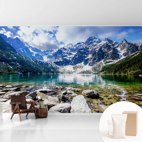 Fototapete Tapete Vliestapete mit Kleber Büro Wandgestaltung - Wanddekoration Wohnzimmer Berglandschaft 416x254 cm (1/5)