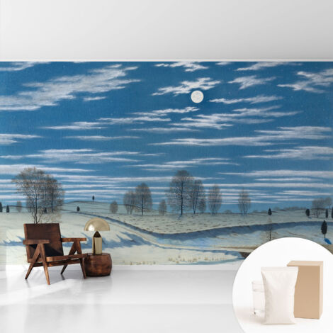 Fototapete Vliestapete mit Kleber - modern Wohnzimmer - Wanddekoration - einfach anzubringen Winterlandschaft 416x254 cm (1/5)