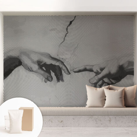 Tapete Vliestapete mit Kleber - Wanddekoration - Wandfolie - 3D Tapete Wand - Wohnungsdeko Hypnotische Hände 208x146 cm (1/5)