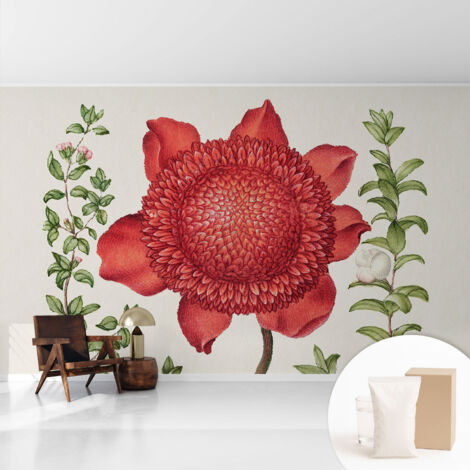 Tapete Vliestapete mit Kleber - modernes Design - Wohnungsdeko - geruchslos - langlebig Blumeneleganz 416x254 cm (1/5)