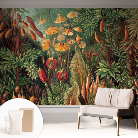 Fototapete Vliestapete mit Kleber - modern Wohnzimmer - Wanddekoration - einfach anzubringen Exotischer Garten 312x219 cm (1/5)
