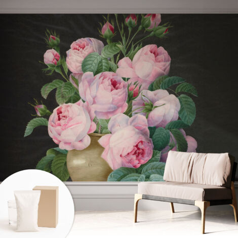 Tapete Vliestapete mit Kleber - Wanddekoration Wohnzimmer - Tapete Schlafzimmer Blumen-Eleganz 312x219 cm (1/5)