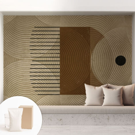 Tapete Vliestapete mit Kleber- abwaschbar - Raumgestaltung Schlafzimmer Wohnzimmer Tapete Geometrie der Harmonie 208x146 cm (1/5)
