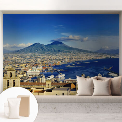 Fototapete Vliestapete mit Kleber - modern Wohnzimmer - Wanddekoration - einfach anzubringen Küstenpanorama 208x146 cm (1/5)