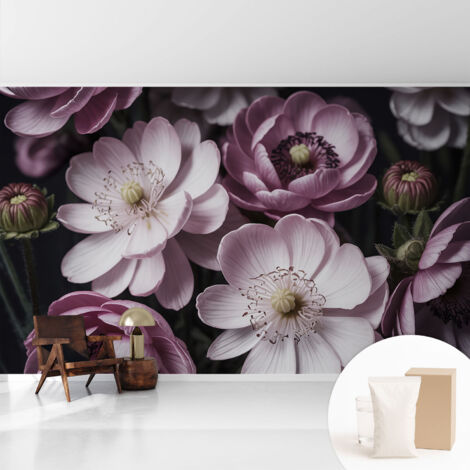 Tapete Vliestapete mit Kleber - modernes Design - Wohnungsdeko - geruchslos - langlebig Blumige Eleganz 416x254 cm (1/5)