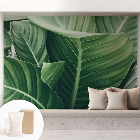 Tapete Vliestapete mit Kleber Wandtapete modern - Tapete mit Motiv - Tapete Schlafzimmer Grüne Ruhe 208x146 cm (1/5)