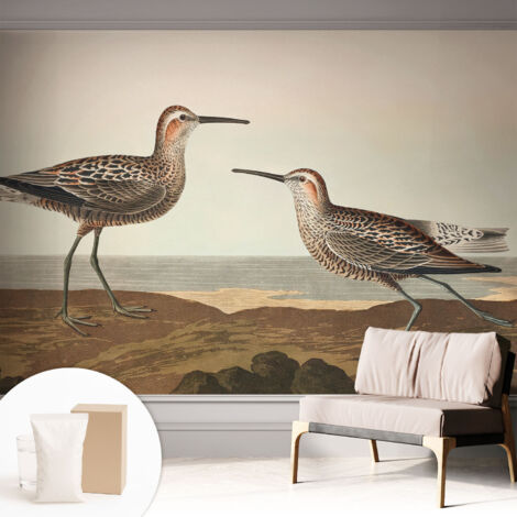 Fototapete Tapete Vliestapete mit Kleber - trendige Wanddeko - Schlafzimmer - Wohnzimmer Vogelsilhouetten 312x219 cm (1/5)
