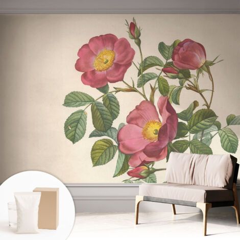 Tapete Vliestapete mit Kleber für Wohnzimmer Schlafzimmer Küche - Wanddekoration Rosenmotiv 312x219 cm (1/5)