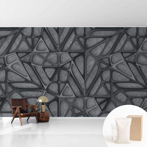 Fototapete Tapete Vliestapete mit Kleber - Wandtattoo - leicht anzubringen - Wandverkleidung Geometrische Muster 416x254 cm (1/5)