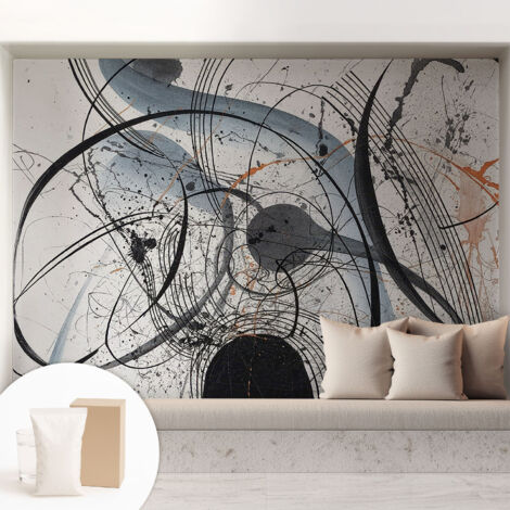Tapete Vliestapete mit Kleber - Wanddekoration Wohnzimmer - Tapete Schlafzimmer Ausdrucksstarke Abstraktion 208x146 cm (1/5)