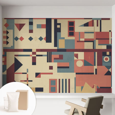 Tapete Vliestapete mit Kleber - Wanddekoration Wohnzimmer - Tapete Schlafzimmer Abstrakte Komposition 152x104 cm (1/5)