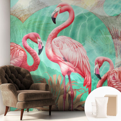 Tapete Vliestapete mit Kleber - Fototapete mit Motiv - Wandtapete modern - Wandgestaltung Exotische Vögel 250x250 cm (1/5)