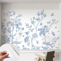 Tapete Selbstklebend - modernes Design - Wohnungsdeko - geruchslos - langlebig Blumenmuster 152x104 cm