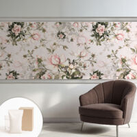 Fototapete Tapete Vliestapete mit Kleber Büro Wandgestaltung - Wanddekoration Wohnzimmer Blumenmuster 250x104 cm
