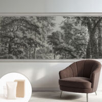 Fototapete Tapete Vliestapete mit Kleber Büro Wandgestaltung - Wanddekoration Wohnzimmer Waldkulisse 250x104 cm